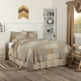 thumbnail image 1 of VHC Brands Sawyer Mill Patchwork Chambray Cotton Farmhouse Bedding Pre-Washed Square Sham Queen Quilt Set, Twin, Charcoal Grey, 1 of 6