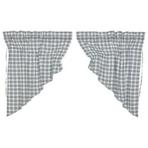 VHC Brands Sawyer Mill Plaid Curtain Prairie Swag Set, Blue (2 Panels)