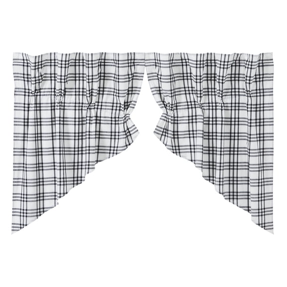 VHC Brands, Sawyer Mill Plaid Prairie Swag, Black, 36x36x18, Set of 2