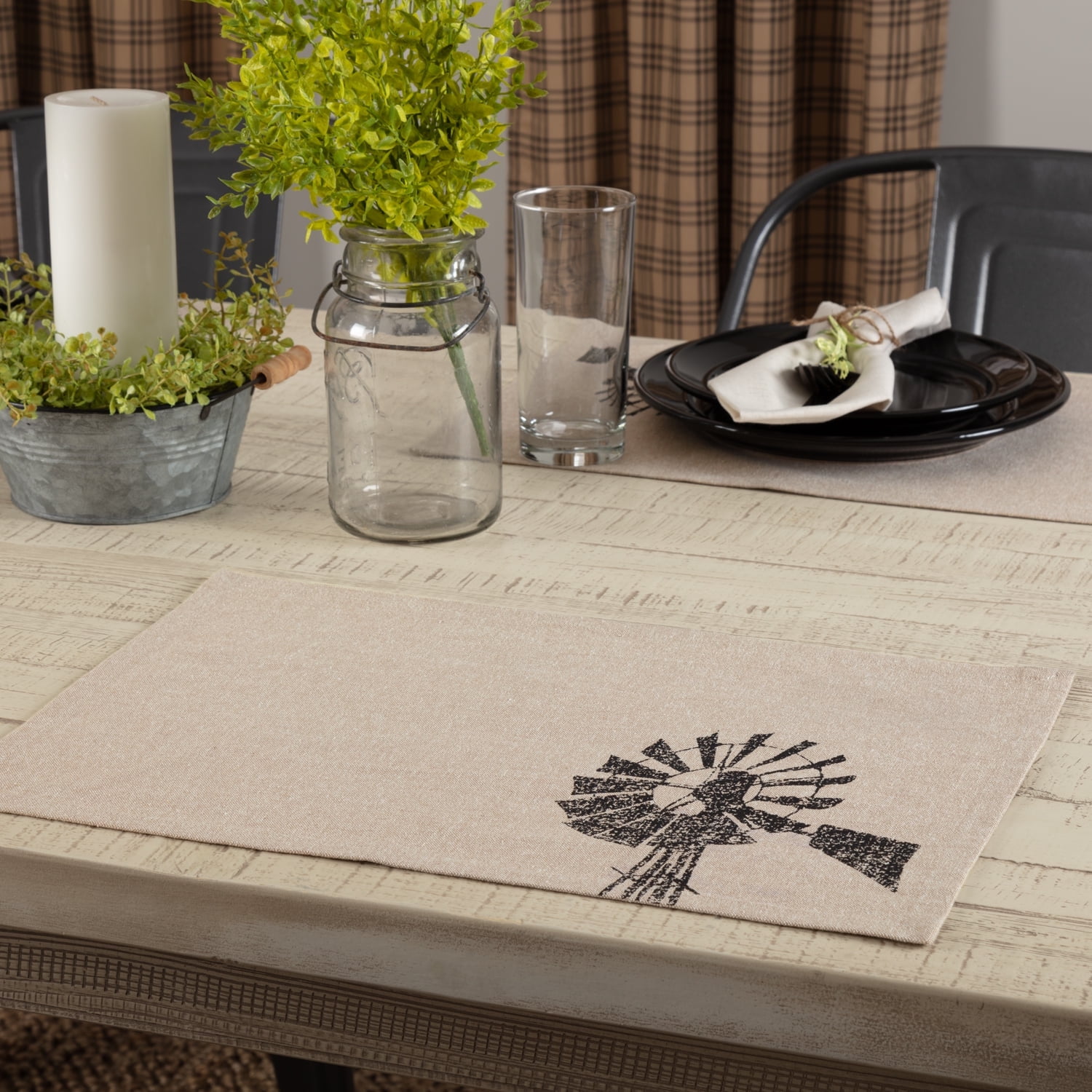 VHC Brands Sawyer Mill Poultry 12 x 18" Jute Placemats, Set of 6