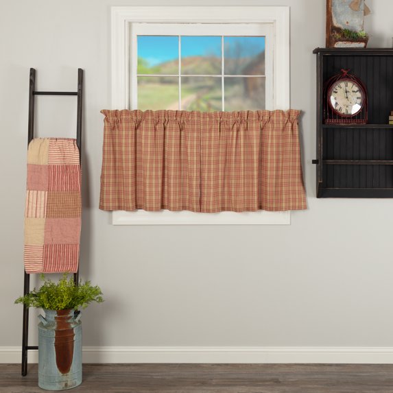 VHC Brands Sawyer Mill Red Plaid Tier Set of 2, 24Lx36W