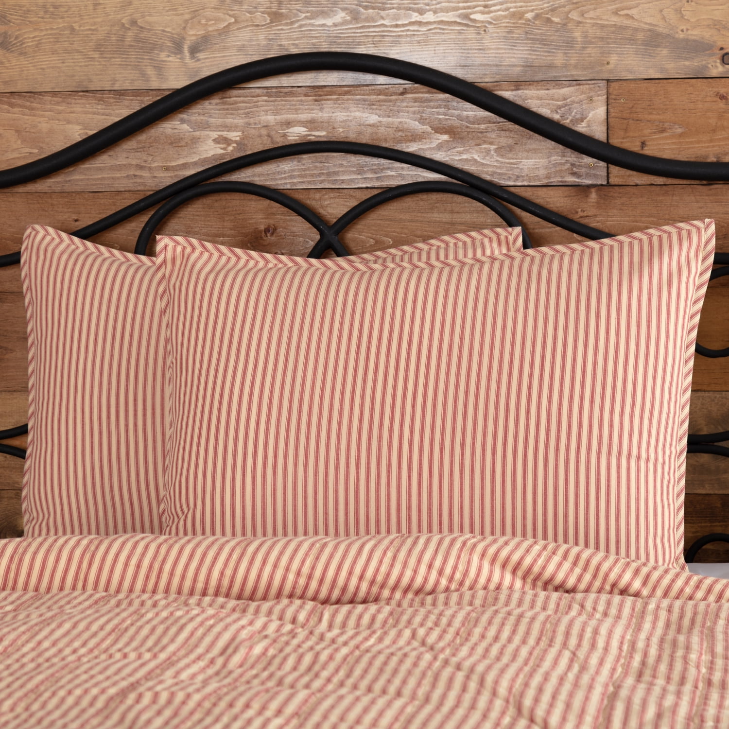 Sawyer Mill Red and Tan Cotton Standard Pillow Sham