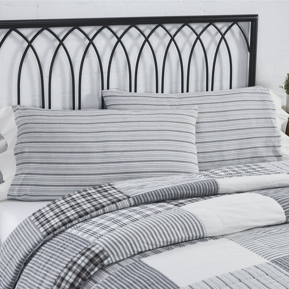 VHC Brands, Sawyer Mill Ruffled King Pillowcase, Black, 21x36, Set of 2