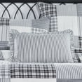 thumbnail image 1 of VHC Brands, Sawyer Mill Ruffled Ticking Stripe Pillow, Black, 14x22, 1 of 6