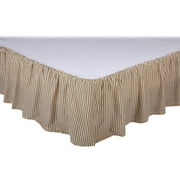VHC Brands Sawyer Mill Striped Cotton Bed Skirt, Queen, Charcoal & Creme