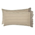 thumbnail image 1 of VHC Brands Sawyer Mill Striped Ruffled Pillow Case, Charcoal, King, Set of 2, 1 of 4