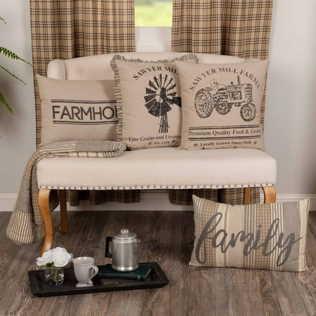 VHC Brands Sawyer Mill™ 'Family' Pillow, Charcoal, 14x22