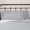 thumbnail image 1 of VHC Brands Sawyer Mill Ticking Striped Cotton Farmhouse King Bedding Accessory, Pillowcase Set 21x40, Blue Denim, 1 of 5