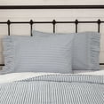 thumbnail image 1 of VHC Brands Sawyer Mill Ticking Striped Cotton Farmhouse Standard Bedding Accessory, Pillowcase Set 21x30, Blue Denim, 1 of 6