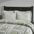 thumbnail image 1 of VHC Brands Farmhouse Bedding Finders Keepers White Tan Striped Pillow Cover Ruffled Standard Sham 21x27, 1 of 5