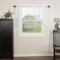 thumbnail image 1 of VHC Brands Farmhouse Swag Pair White Rod Pocket Ruffling Kitchen Window Curtains, 1 of 7