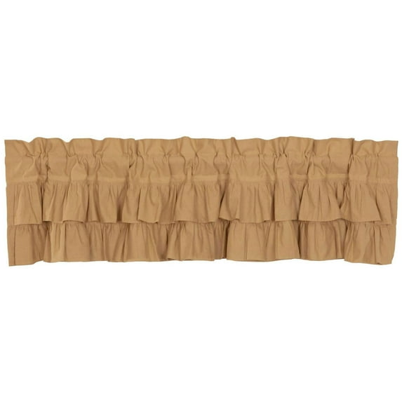 VHC Brands Simple Life 16 x 72 Inch Cotton Ruffled Valance Accent Curtain