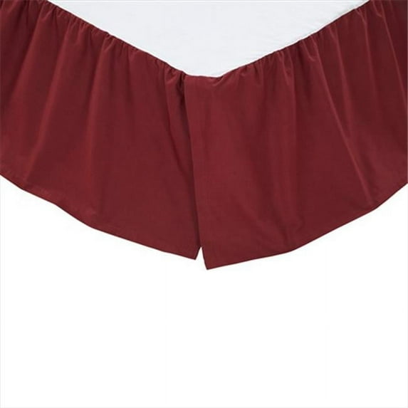 VHC Brands Solid Burgundy Twin Bed Skirt 39x76x16