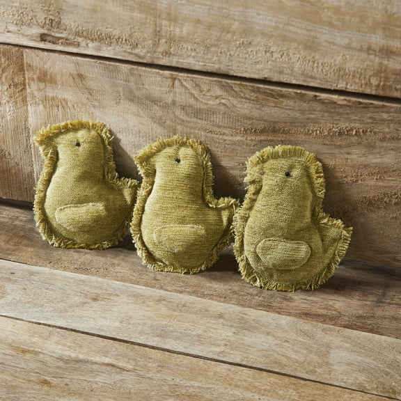 Spring in Bloom Primitive Baby Chicks Bowl Fillers Set of 3 5x4