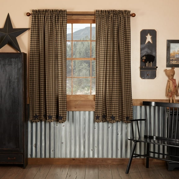 VHC Brands Star Short Curtain Panel Set