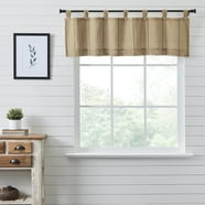 Millsboro 3‑PC Khaki Curtain Set – Farmhouse Valance & Tiers For Kitchen, Bathroom (100% Cotton)