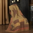 thumbnail image 1 of VHC Brands Stratton Primitive 60"x50" Throw Tan Rod Pocket Appliqued Cotton Star Pre-Washed Rectangle Decor, 1 of 3