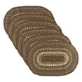 thumbnail image 1 of VHC Brands Tea Cabin Jute Oval Kitchen Table Placemat, Moss Green, Set of 6, 1 of 4