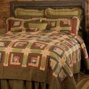 VHC Brands Tea Cabin Rustic King Quilt Green Patchwork Cotton Pre-Washed Rectangle Bedroom Decor