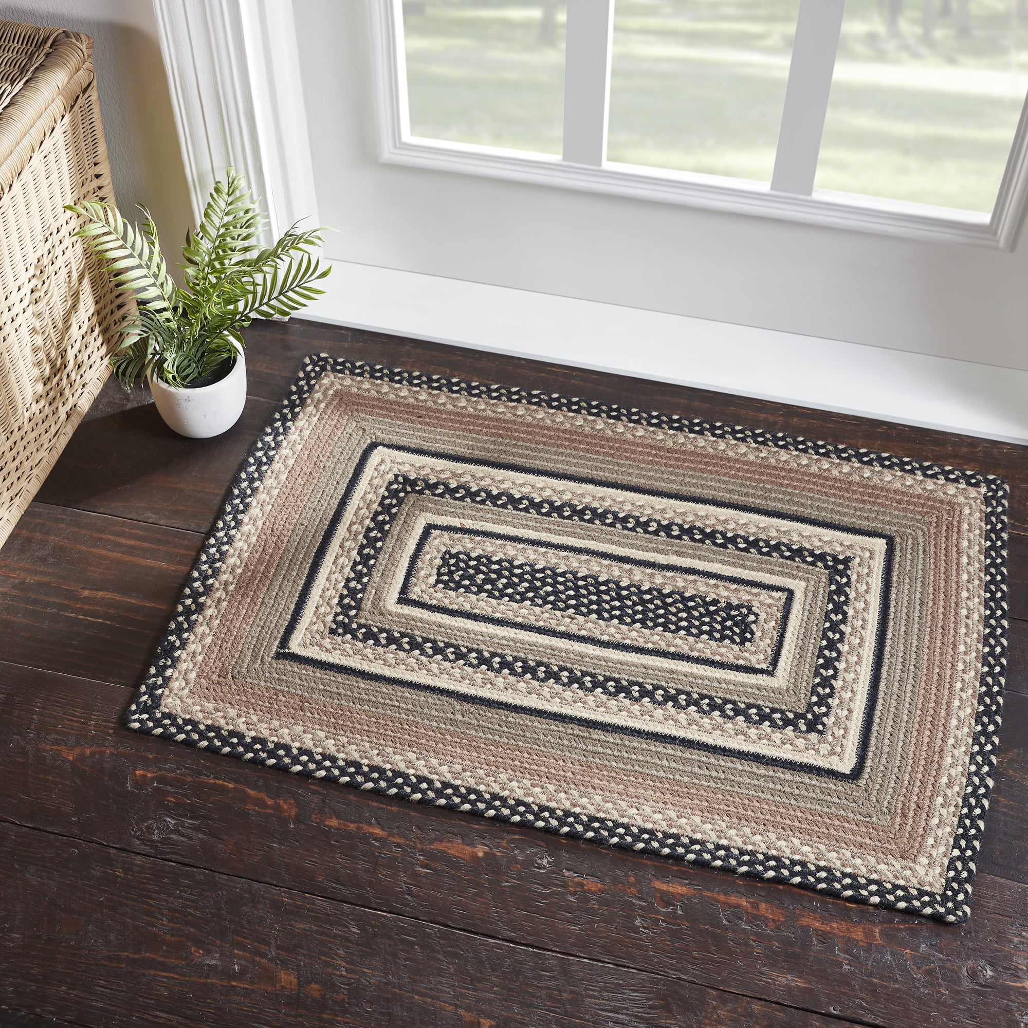 VHC Brands VHC Brand Sawyer Mill, Braided Jute Rug, NonSkid Pad, Door