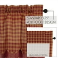 thumbnail image 1 of VHC Brands Burgundy Check Primitive 16"x72" Valance Red Rod Pocket Cotton Kitchen Window Curtains, 1 of 9