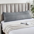 thumbnail image 1 of VHC Brands Waffle Weave Dark Gray Body Pillow Cover 20x54, Decorative Throw Pillow Cover/Sham, Boho Farmhouse Bedroom Decor, 1 of 3