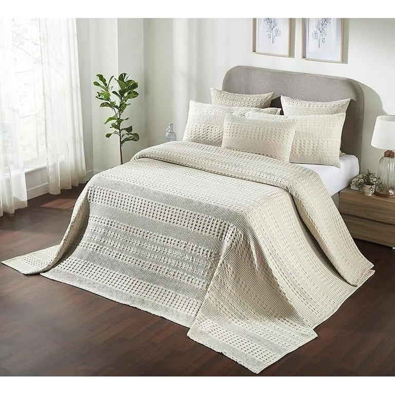 VHC Brands Waffle Weave Natural Oversized King Size Blanket