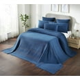 thumbnail image 1 of VHC Brands Waffle Weave Navy Blue Oversized King Size Blanket 120x120, Decorative Cotton Throw Blanket, Boho Farmhouse Bedroom Decor for Bed, Couch, or Sofa, 1 of 3