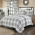 thumbnail image 1 of VHC Brands Woven Plaid Modern Farmhouse Coverlet, Black, King 97x110, 1 of 5