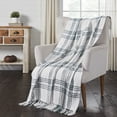 thumbnail image 1 of VHC Brands Woven Plaid Modern Farmhouse Throw Blanket, Pine Green, 60x51, 1 of 5