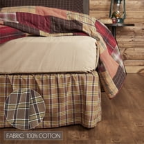 VHC Brands Wyatt Bedding Accessory, King Skirt 78x80x16, Plaid Tan
