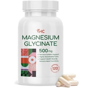 VHC Magnesium Glycinate Supplement 500mg High Absorption Chelated Formula 120 Capsules