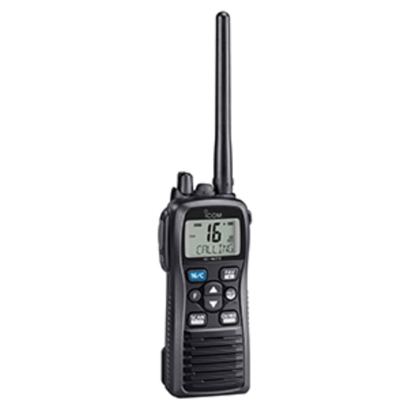 8" Jet Black M73 PLUS Handheld VHF 6W IPX8 Submersible Active Noise Canceling Built-In Voice Recorder