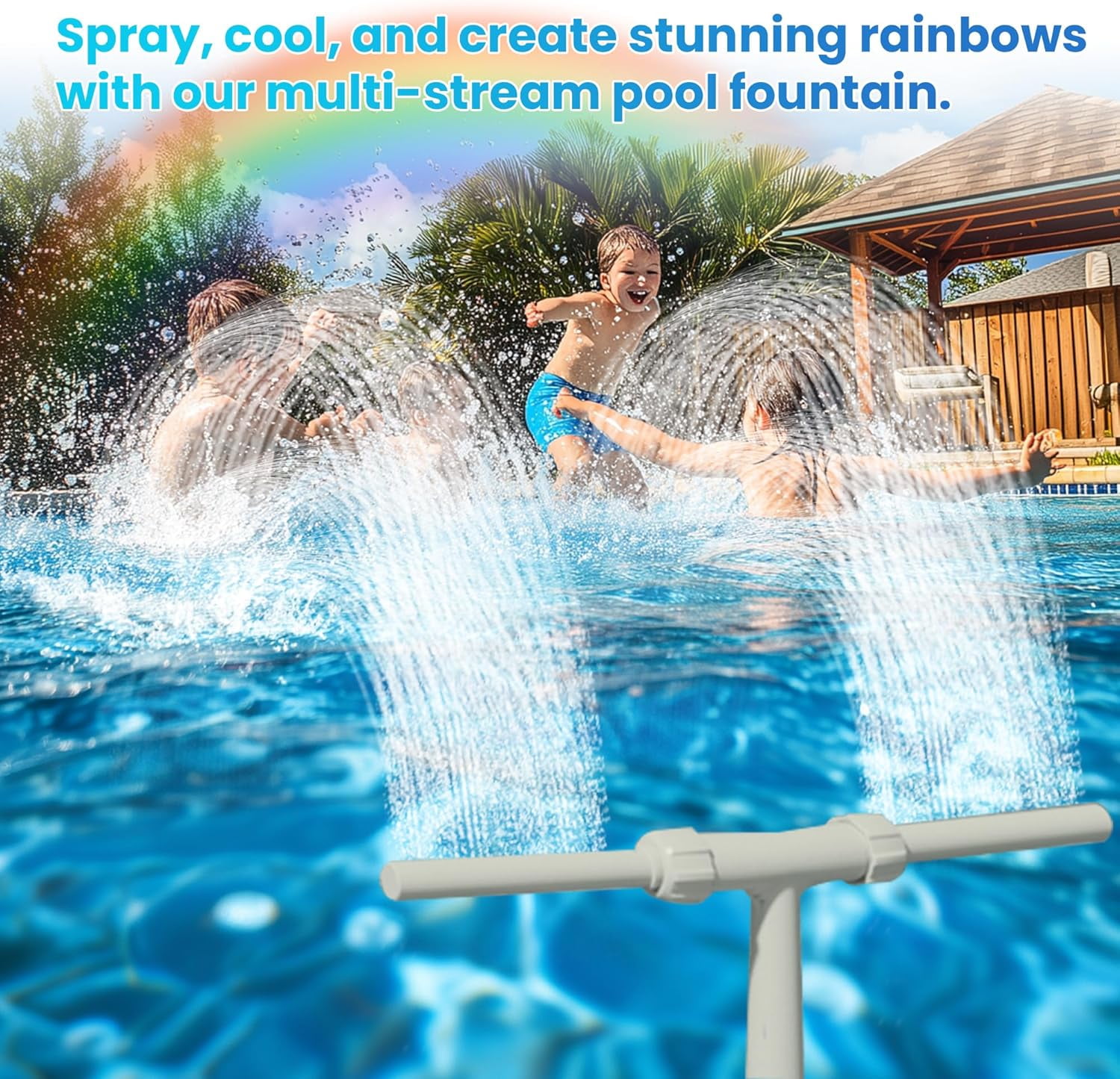 VHKBPINPI 8 Spray Pool Fountain for Above & In-Ground Pools Adjustable ...