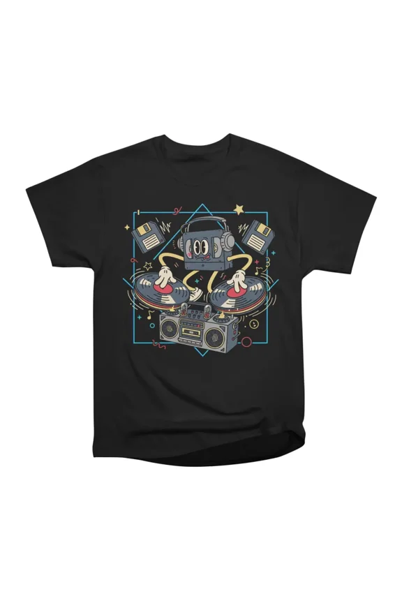 VHS DJ Retro Boombox Floppy Mix T-Shirt Tee Gift For Him Merch For Her Apparel For Friend