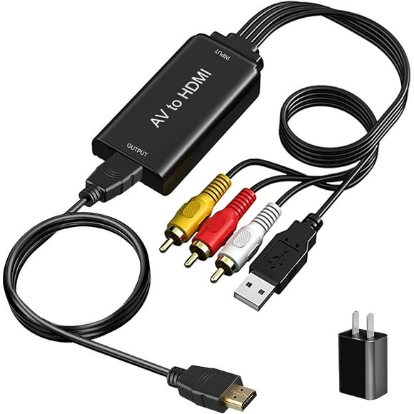 VHS to Digital Converter, USB Video Capture Card, RCA AV to USB Audio Video Transfer Grabber, Convert Analog VHS VCR to Digital Adapter for PC DV Camera DSLR DVD Compatible Windows Mac OS
