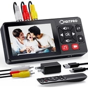 DIGITNOW VHS to Digital Converter 2.0، مسجل محول فيديو عالي الدقة إلى رقمي مع جهاز تحكم عن بعد وشاشة 3.5