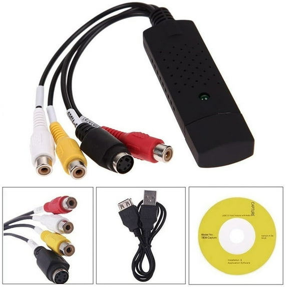 VHS to Digital Converter USB 2.0 Video Audio Capture Card Box VCR DVD TV To Digital Adapter