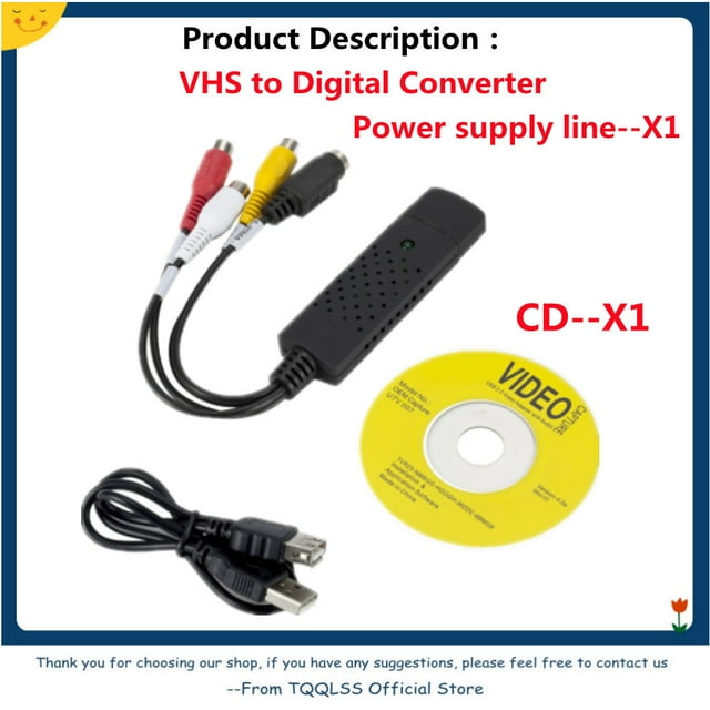 VHS to Digital Converter USB 2.0 Video Converter Audio Capture Card VHS