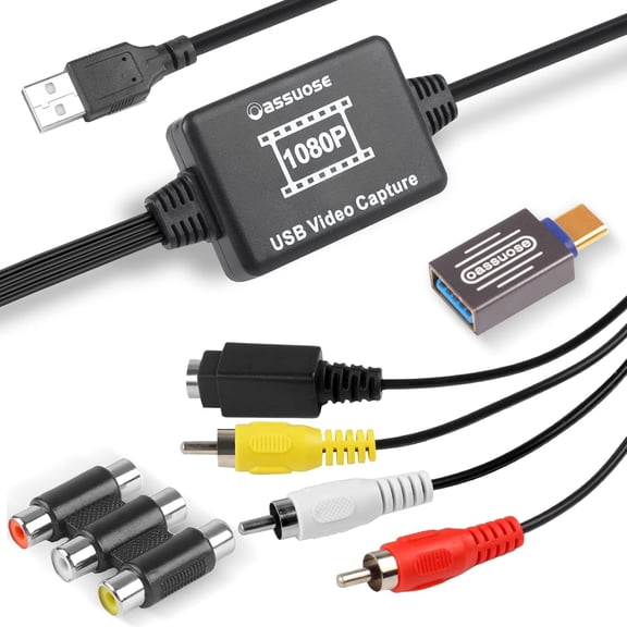 VHS to Digital Converter,USB-A/USB-C Video 1080P Capture Card