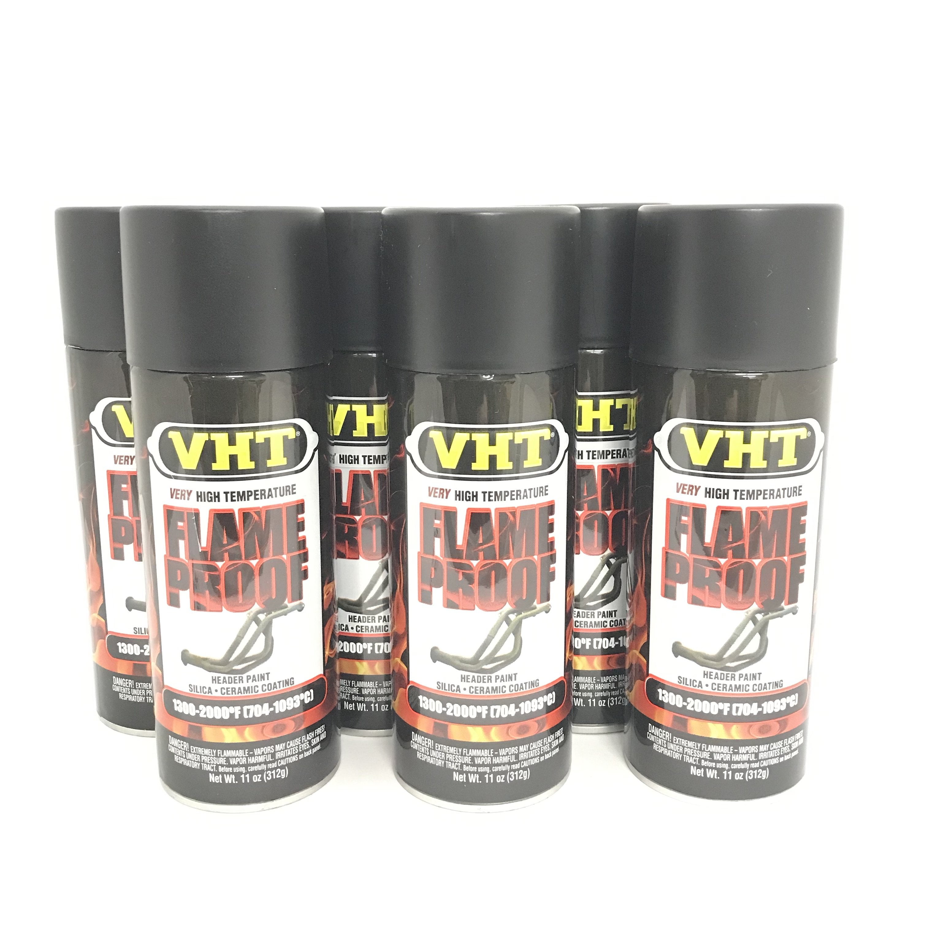 VHT SP1026 PACK FLAT BLACK High Temperature Flame Proof Header Paint 11 oz