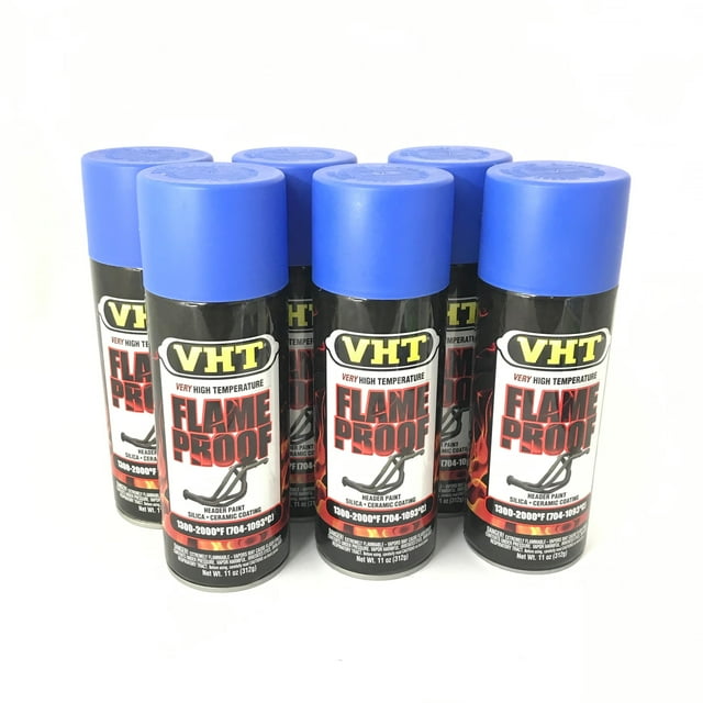 VHT SP1106 PACK High Temperature Flame Proof FLAT BLUE Header Spray
