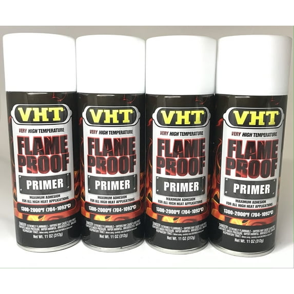 VHT SP118-4 PACK FLAT WHITE High Temperature Flame Proof Header Paint - 11 oz