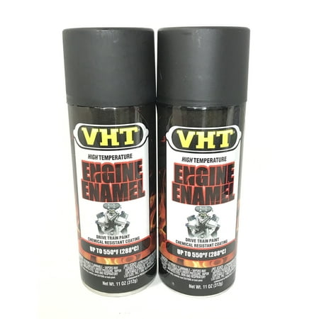 VHT SP130-2 PACK FLAT BLACK Engine Enamel High Heat Drive Train Paint - 11 oz