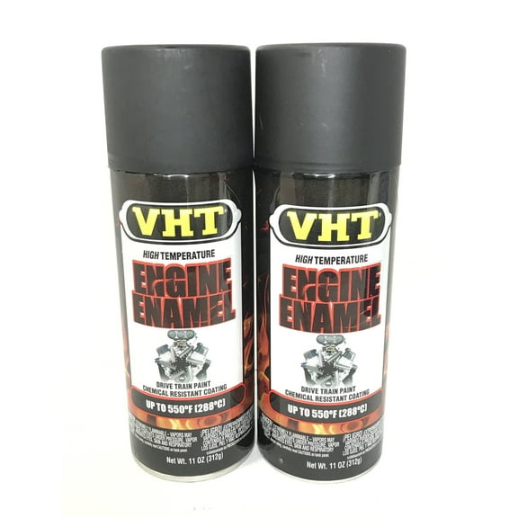 VHT SP130-2 PACK FLAT BLACK Engine Enamel High Heat Drive Train Paint - 11 oz