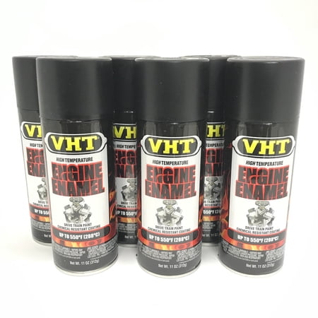 VHT SP139-6 PACK GM SATIN BLACK Engine Enamel High Heat Drive Train Paint - 11 oz