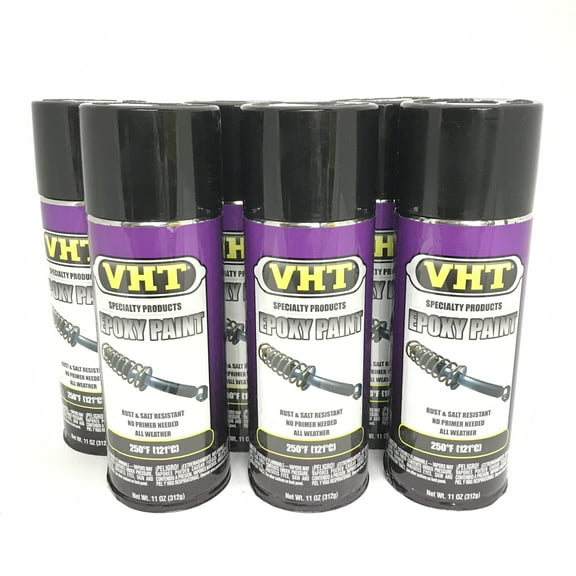 VHT SP650-6 PACK GLOSS BLACK Epoxy Paint. Rust and Salt Resistant - 11 oz