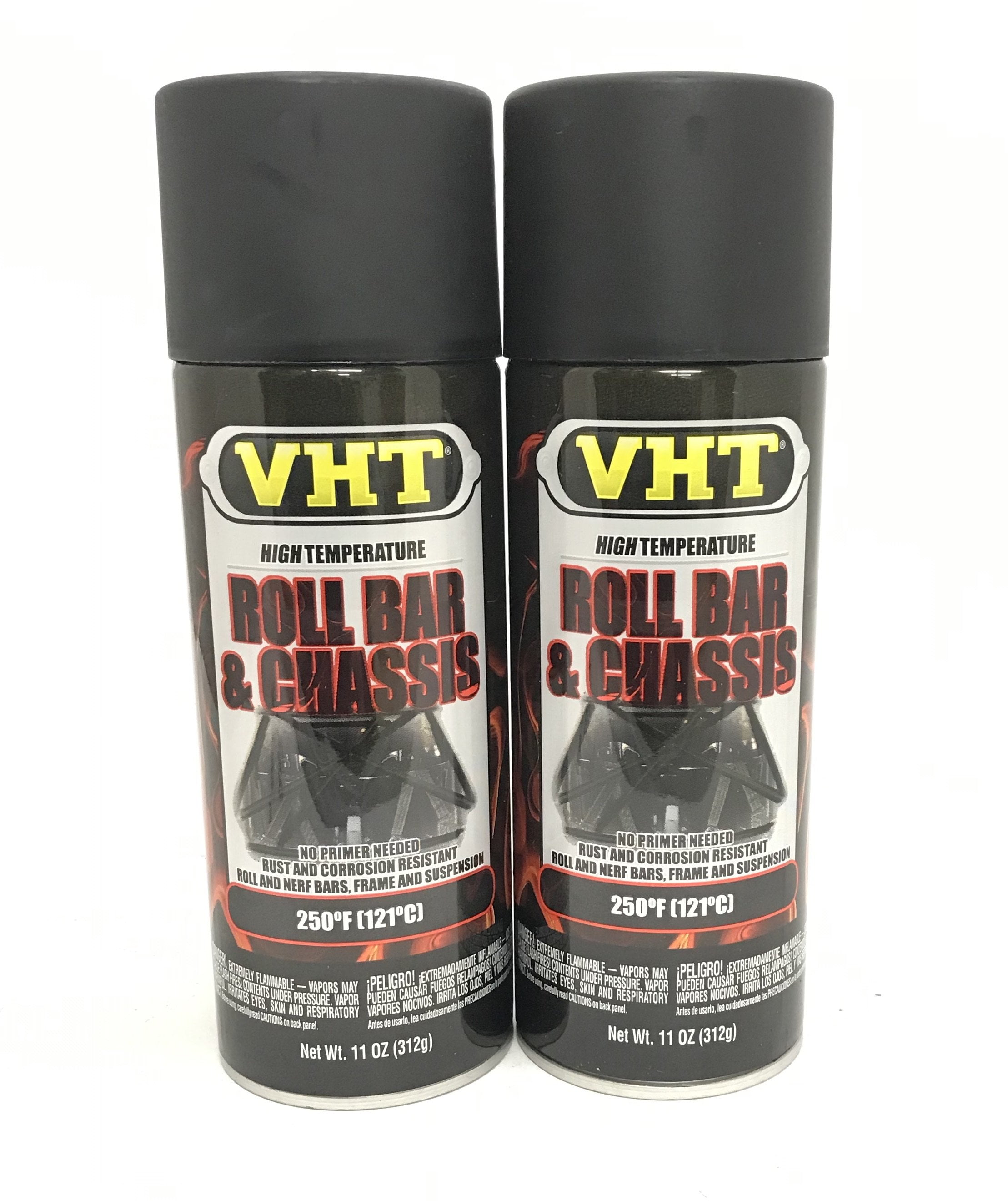 VHT SP6712 PACK High Temperature SATIN BLACK Roll Bar and Chassis Paint 11 oz
