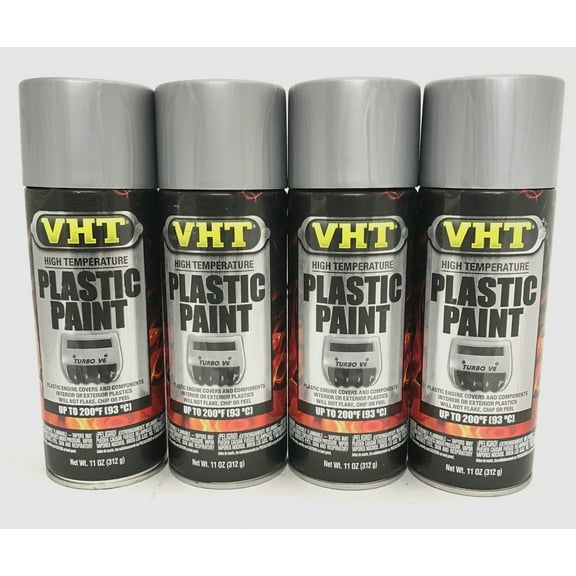 VHT SP824-4 PACK ALUMINUM High Temperature Plastic Paint - 11 oz Aerosol