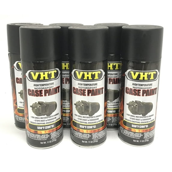 VHT SP903-6 PACK High Temperature SATIN BLACK Case Paint with Ceramic - 11 oz